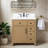 Lavanti Oakford 30 Inch Bathroom Vanity with Sink – 100% Premium Solid Wood, Stylish Firwood Oak Vanity Bathroom with Storage Cabinet – Modern Bathroom Vanities with Single Vanity Sink & 1.5" Quartz Countertop-290144593-290144598