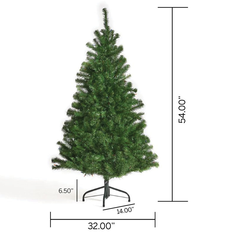 Sapin charnière 4,5 pi avec 200 lumières multicolores, H 4,5 pi