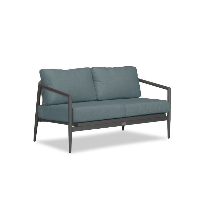 Olio Outdoor 2 - Seat Loveseat, Slate, Cast Lagoon Sunbrella® Plainweave