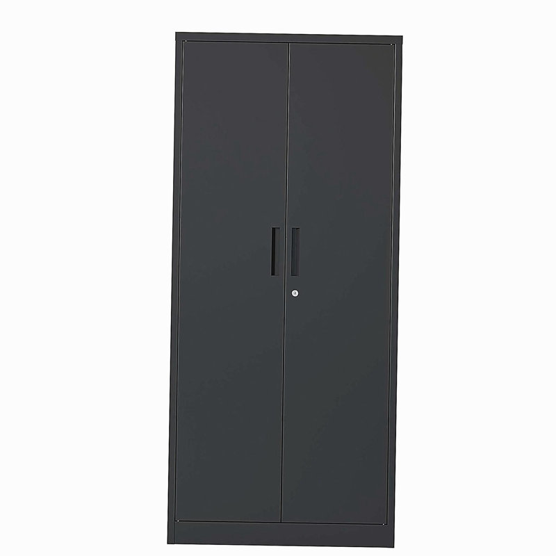 Armoire de rangement en métal 72 po H, armoire verrouillable en acier à outils noir avec portes et 4 tablettes, grands classeurs pour systèmes de rangement de garage, classeur verrouillable pour bureau personnel, salle de classe / garde-manger