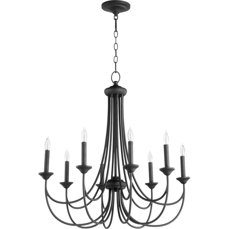 Lustre transitionnel noir 8 lumières Brooks