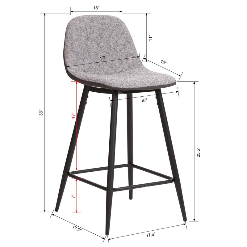 Tabouret de comptoir 25,5 po Nubaid
