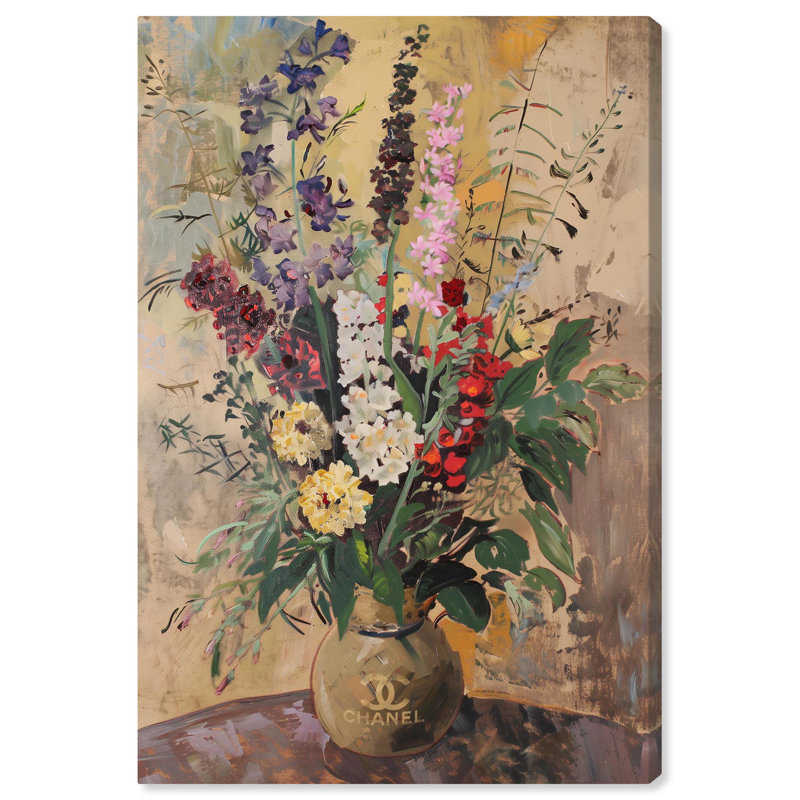 Wildflower Vase Abstract Canvas Wall Art, 15" x 10"