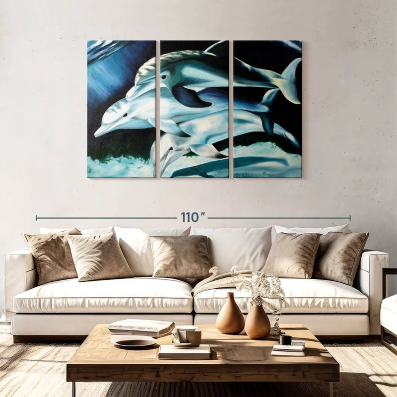 Brampt Dolphin Trio, 48" H x 74" W