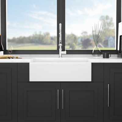 30X20 Inch White Ceramic Kitchen Sink Workstation - Single Bowl. And Stylish. To Discoloration. Spacious Practical. With Accessories 30" 20X10 Inch. . Scratches. Easy Clean. Package With Practical