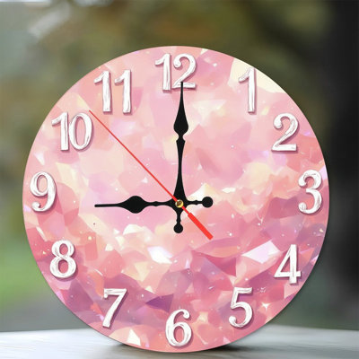 Horloge rose en cristal