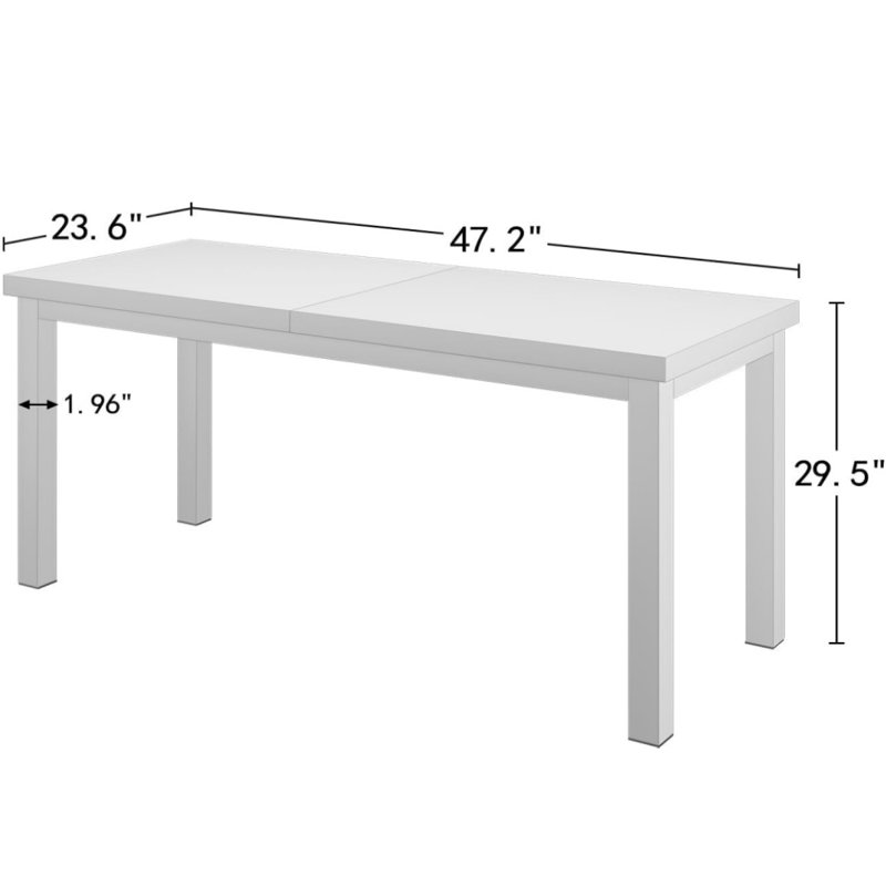 Large Computer Desk, Gaming Computer Desk with Modern Design, Office Computer Desk., 29.50" H x 47.20" W x 23.60" D, White