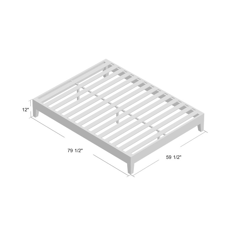 Amaryn Solid Wood Platform Bed, Natural, Queen