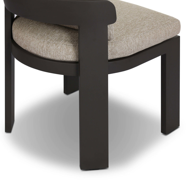 Aarav Outdoor Dining Side Chair, White, Black