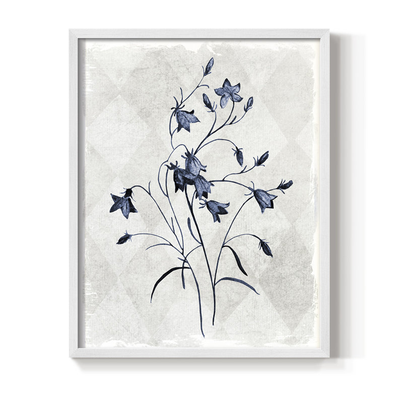 Harlequin Botanical II, reproduction encadrée - bois massif, H 30 po x l 24 po, Blanc