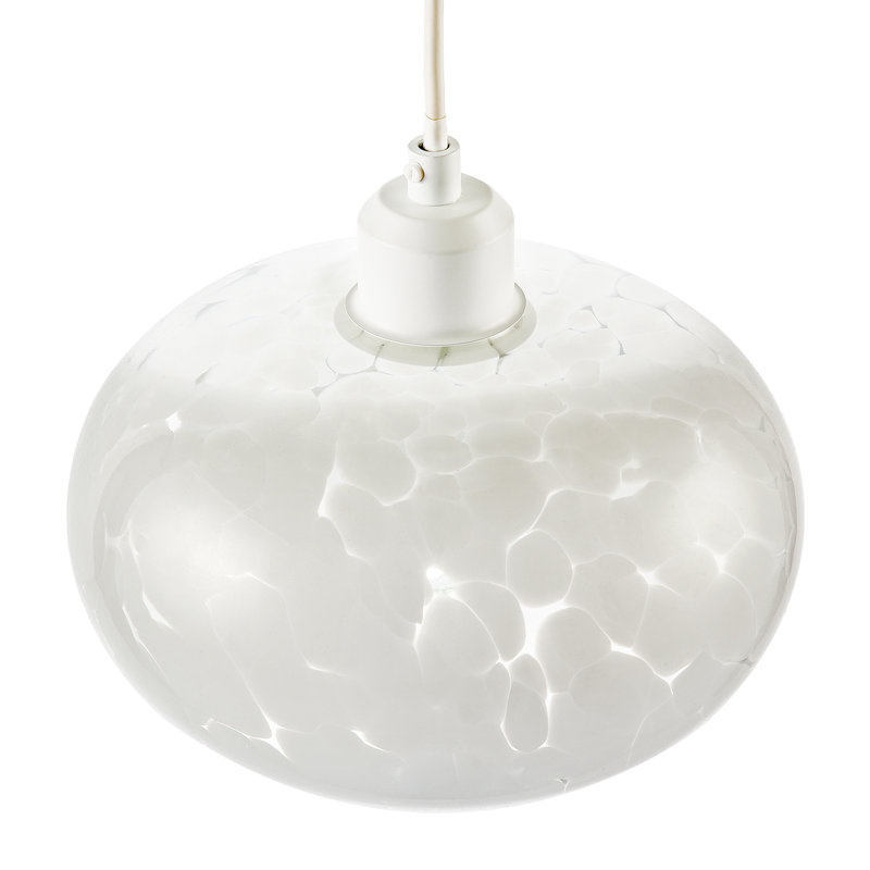 12 cm H Round Glass Pendant Shade ( No Direct Attachment Method ) in White