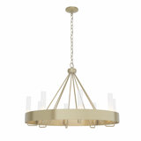 Banded 8 - Light Unique / Statement Wagon Wheel Chandelier