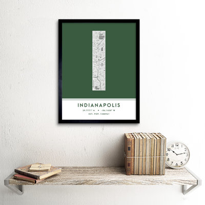 Indianapolis Indiana United States City Map - Single Picture Frame Typography