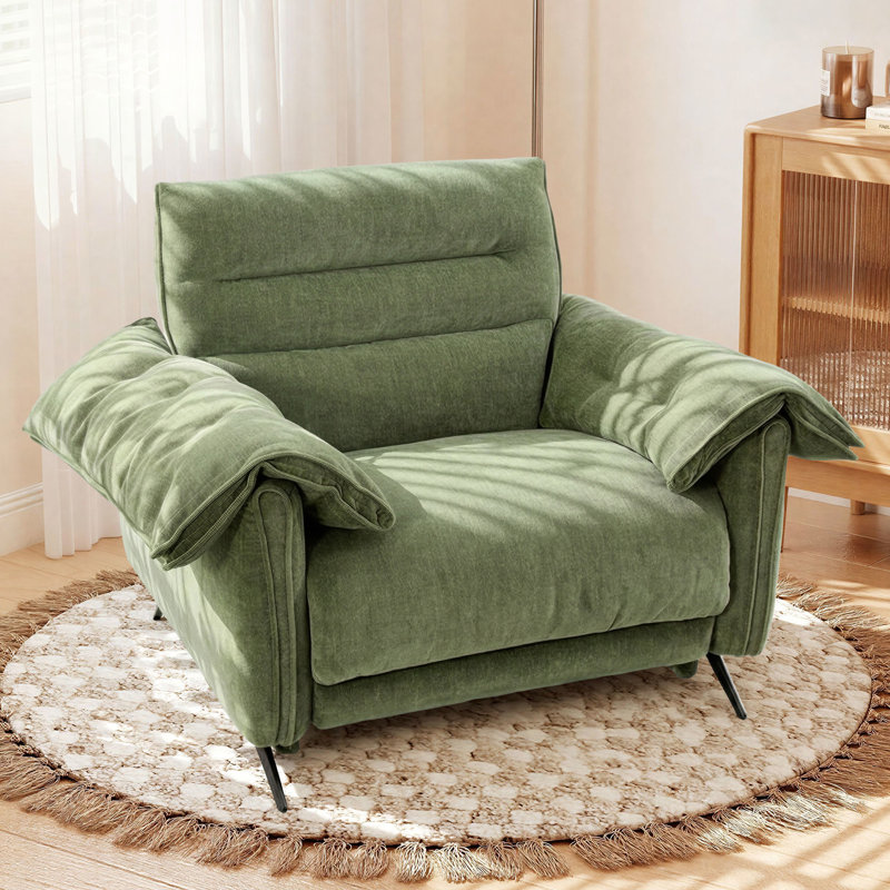 Fauteuil inclinable électrique moderne avec chargement USB, Gray Polyester Blend