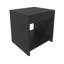 Table de chevet noire avec pochette de rangement ouverte pour économiser de l'espace dans la chambre à coucher: Design pratique-1264317971