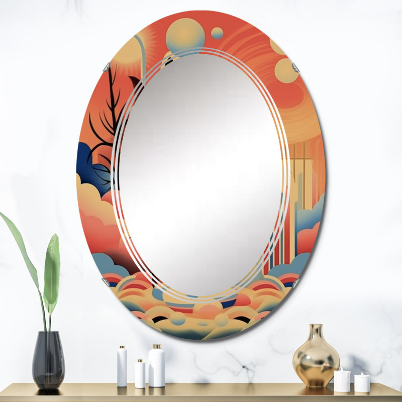 Palk - Miroir mural moderne ovale, 36 po x 24 po