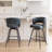 26" Swivel Bar Stools Set Of 2 – Suede Upholstered Counter Stools With Woven Backrest, Metal Base & Footrest-398607360