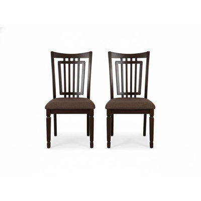 Nox Espresso Fabric Side Chair Set Of 2 With Slatted Back