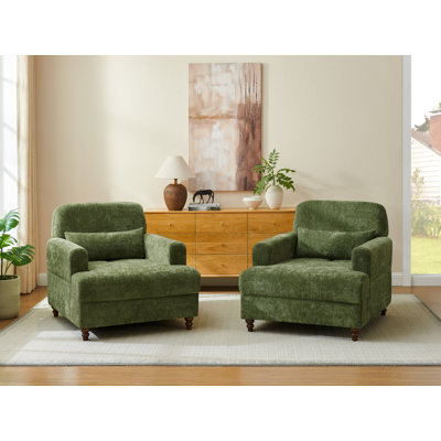 36‘’ Modern Upholstered Indoor Chaise Lounge,Set Of 2