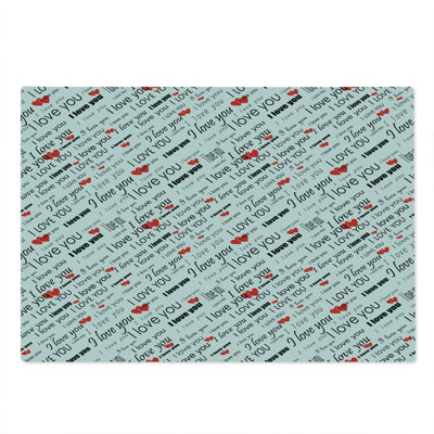 Ambesonne I Love You Cutting Board Large Size Romance Words Hearts Red White Black