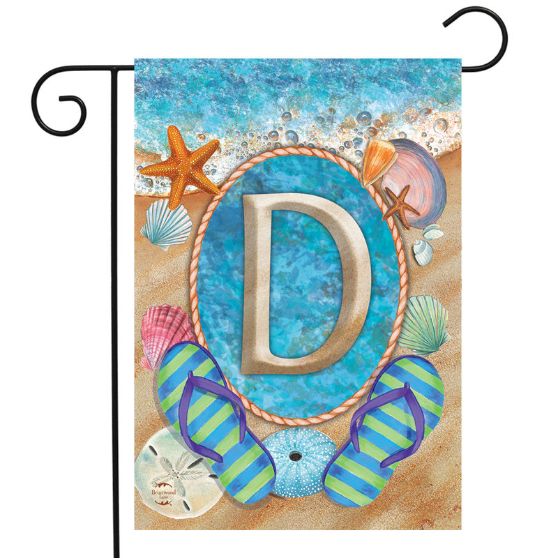 Été, monogramme lettre D, drapeau de jardin