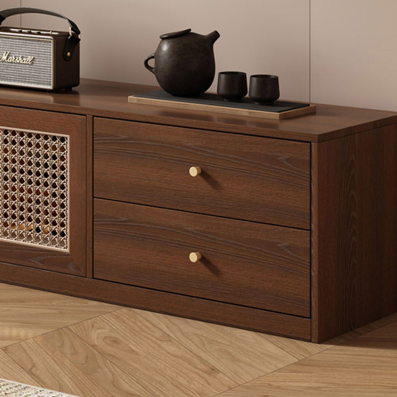 Meuble télé avec rangement de style rétro, 94.49"