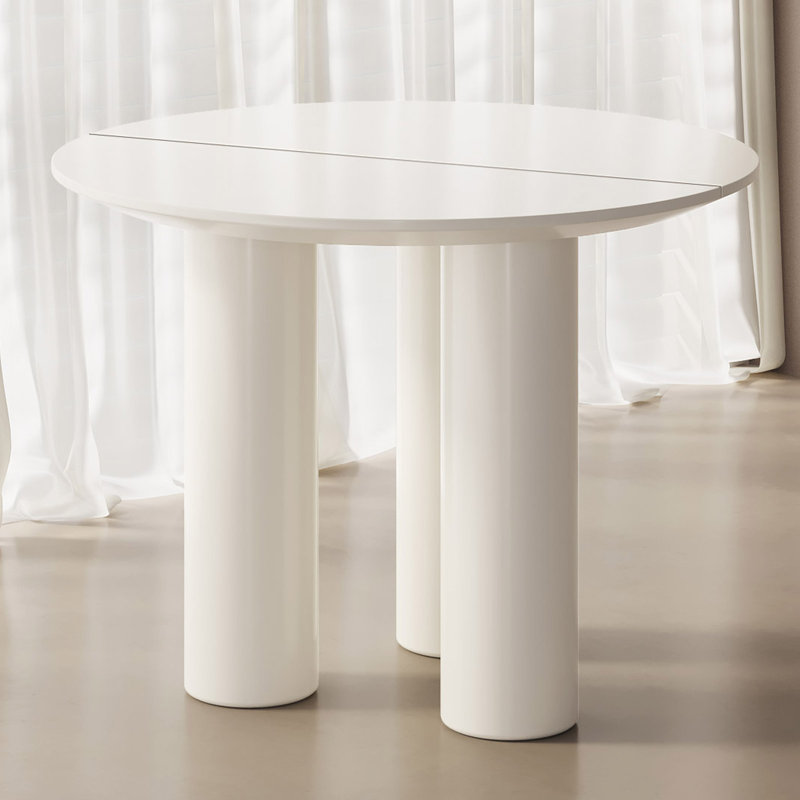 39.37" Modern Cream White Dining Table,Round  Kitchen Table for Kitchen, Bar, Living Room, Cream, 29.72"H x 39.37"L x 39.37"W