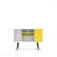 Meuble télé, brun rustique et jaune-783099647