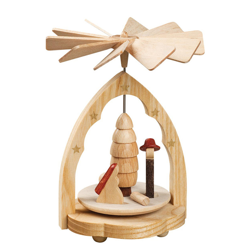  Ornement en forme de pyramide de crèche de Noël naturelle