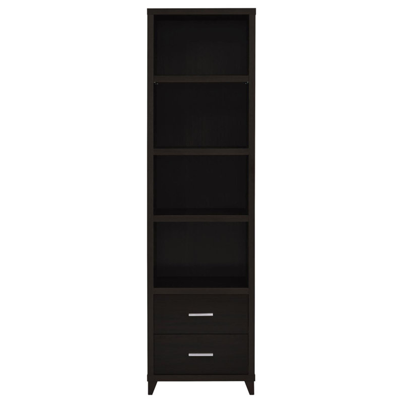Cappuccino Media Tower With Shelf And Drawer