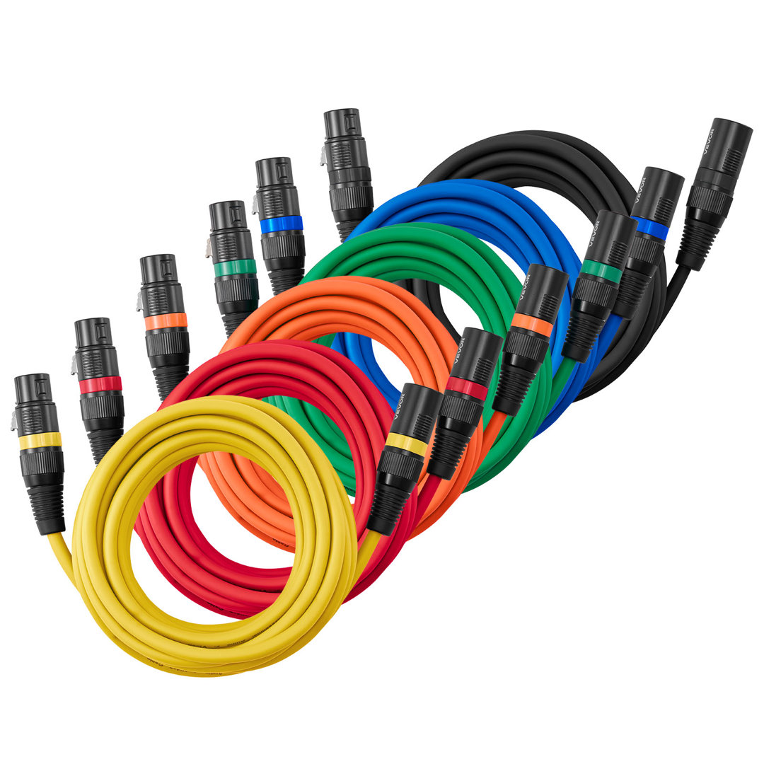 XLR Cable 15 ft,Shielded Balanced DMX Male to Female Microphone Cables, Gold-Plated 3-Pin XLR Mic Speaker Cord Wires, for Stage Lighting, Microphones,
