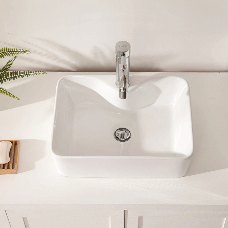 Ceramic Rectangular Vessel Bathroom Sink