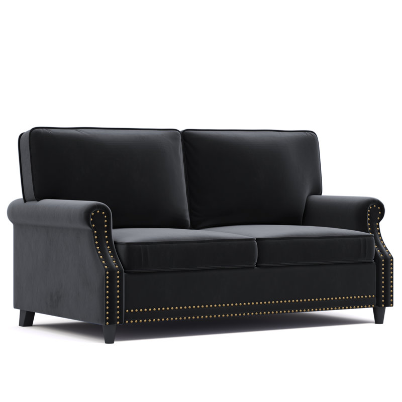 Causeuse Devente, Velours noir