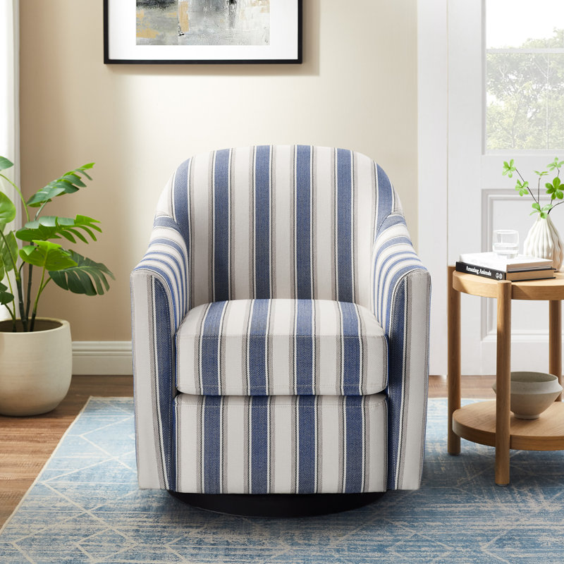 Fauteuil d'appoint pivotant 29,92 po, Lin bleu marine
