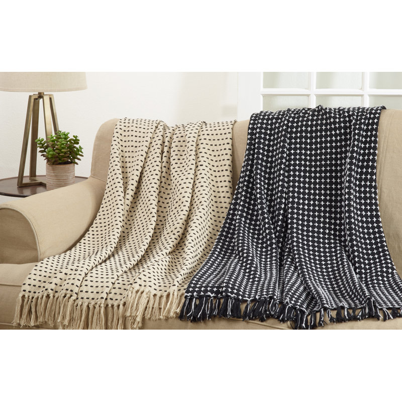 Fairdale Dashed Line Stitch Cotton Throw