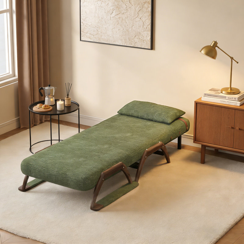Fauteuil inclinable convertible 3-en-1 en chenille verte | Lit-couchette réglable à 5 positions, Green