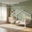 Lit simple en bois blanc avec lit gigogne - Rêves d'enfant inspirants pour les enfants de 6 ans et plus-203022037