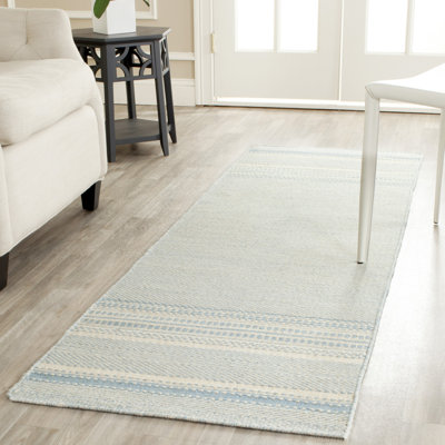 Grice Kilim Hand Woven Flat Weave Wool Striped Rug