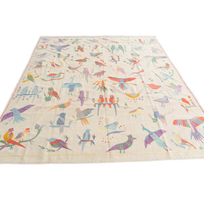 8x10 Kilim Suzani Ivory Rug