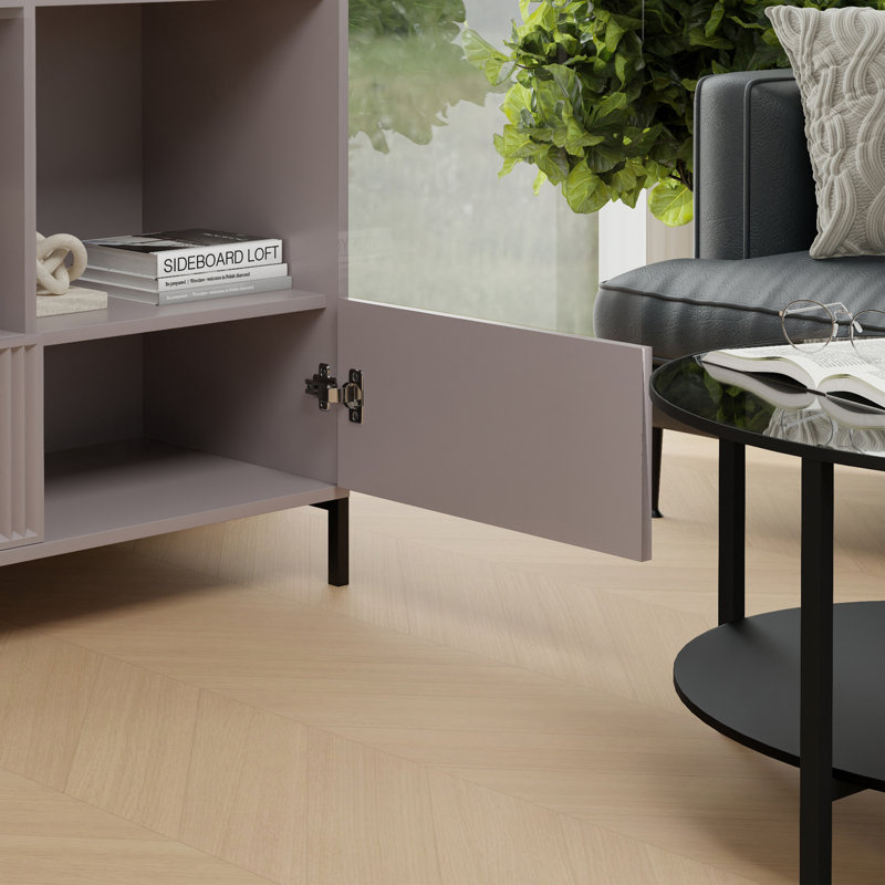 Belmin Display Cabinet, Beige Cashmere