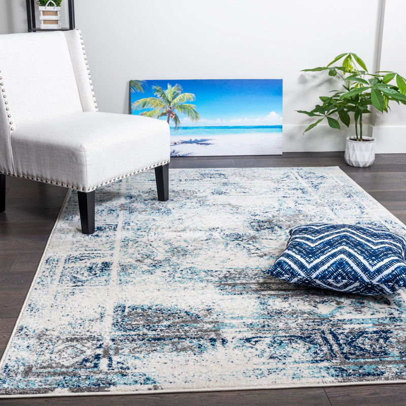 Tapis bleu marine Ascutney, Rectangle 3 pi 11 po x 5 pi 11 po