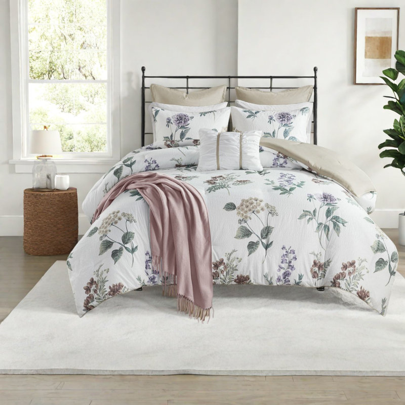 Comfortable Seersucker Bedding Sets, Polyester Fabric, Farmhouse Style, Perfect For Family Home