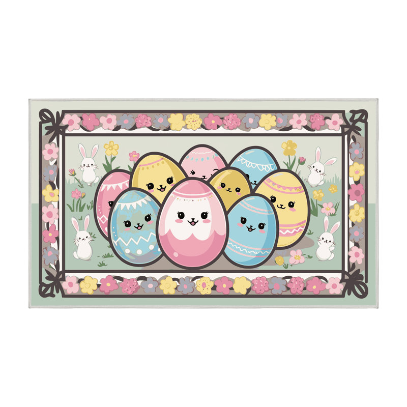 The Holiday Aisle® Easter Spring Holiday Rug, Rectangle 3' x 5'