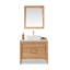 Meuble-lavabo de style pastoral en chêne avec lavabo en céramique