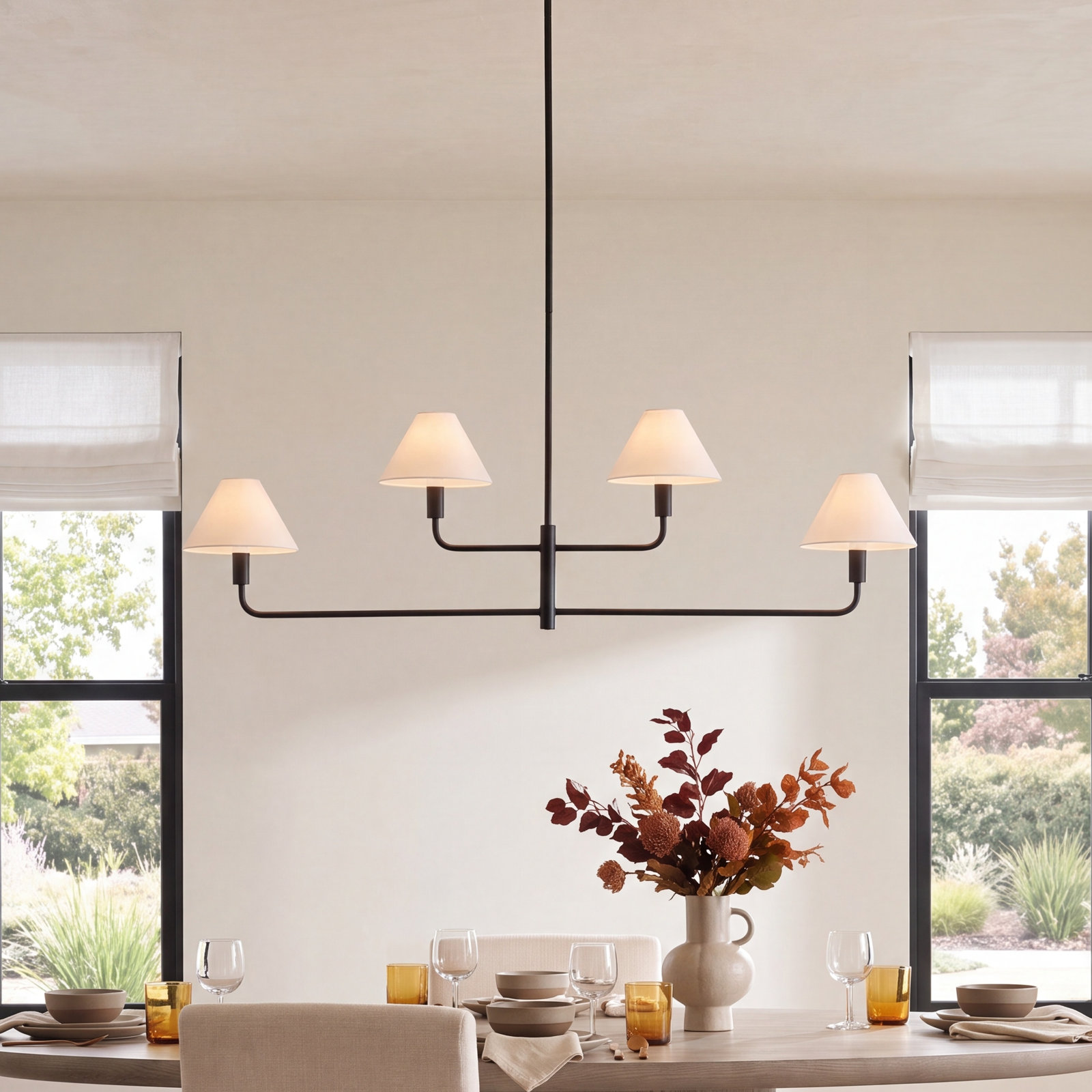 Kristin 4-Light Chandelier, Midnight Black