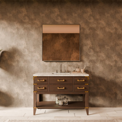 Woodhaven Double Bath Vanity and 34 in Mirrors