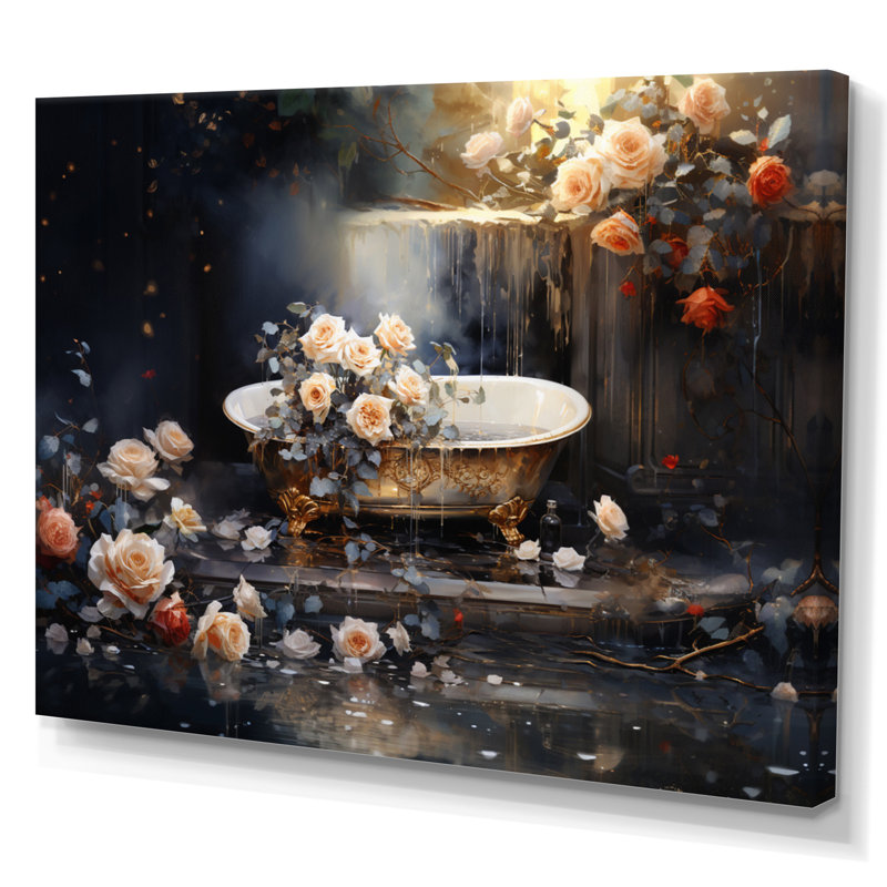 Baignoire Damionna en or VII, Toile tendue, H 12 po x l 20 po x P 1 po