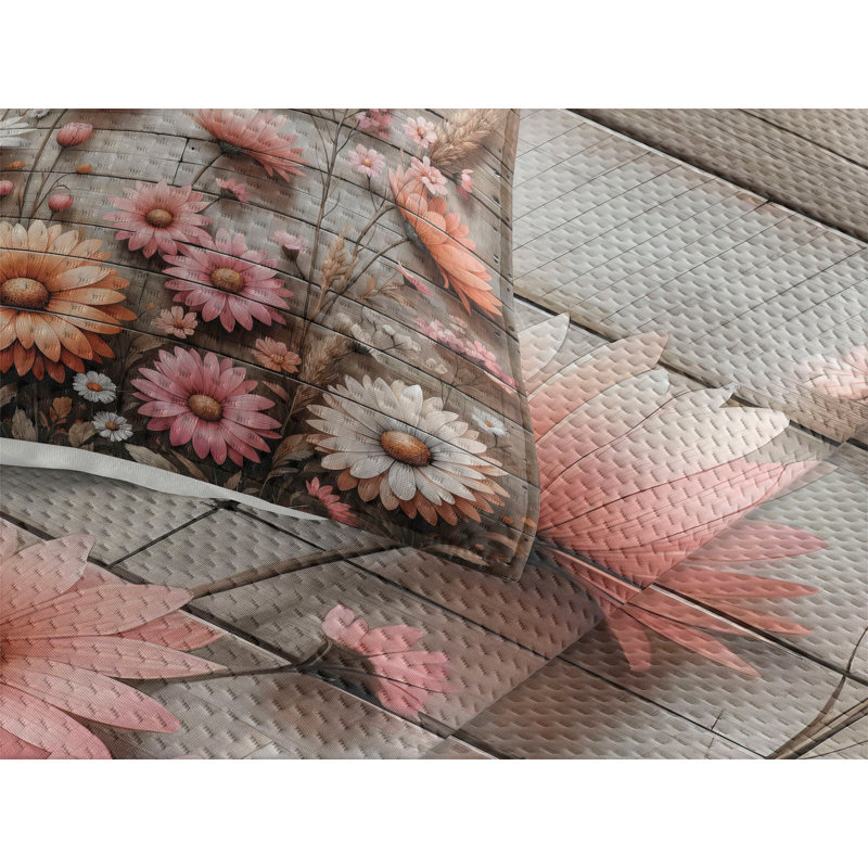 Polyester Floral Coverlet, Queen Coverlet + 2 Standard Shams