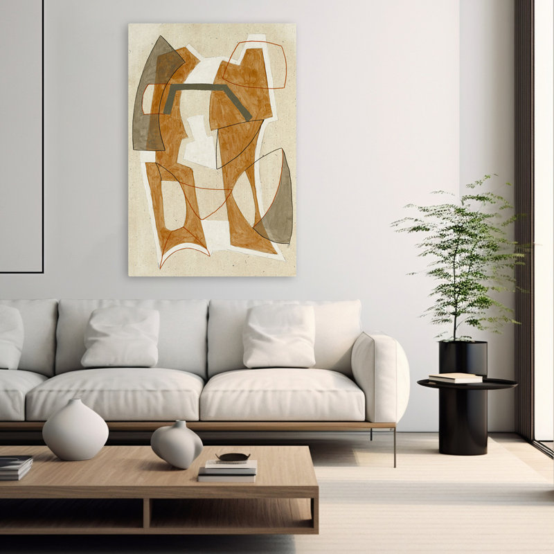 Mid Mid Rust - Art abstrait Mid-Century, H 60 po x l 40 po