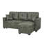 Canapé-lit, canapé modulaire avec lit escamotable, méridienne réversible, canapé modulaire avec rangement, tissu respirant vert olive, solution pour petit espace, canapé-lit convertible, mobilier de salon, canapé en L